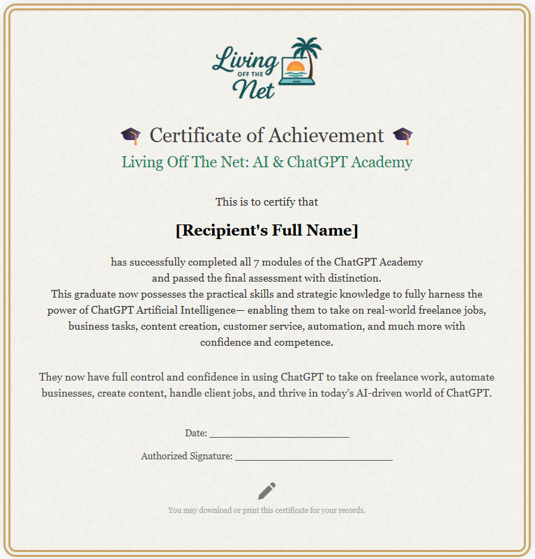ChatGPT Certificate Preview