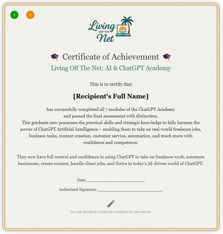 Certificate Preview