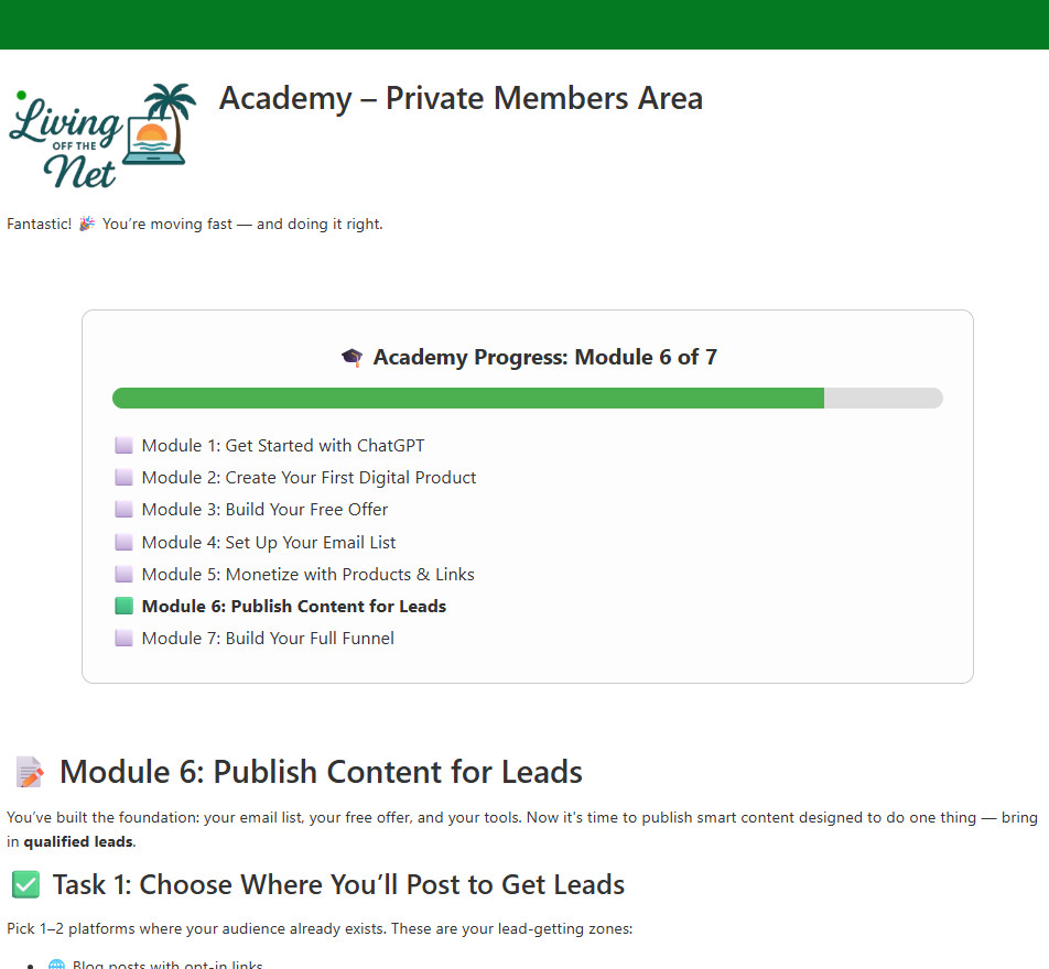 Module 6 Publish Content for Leads